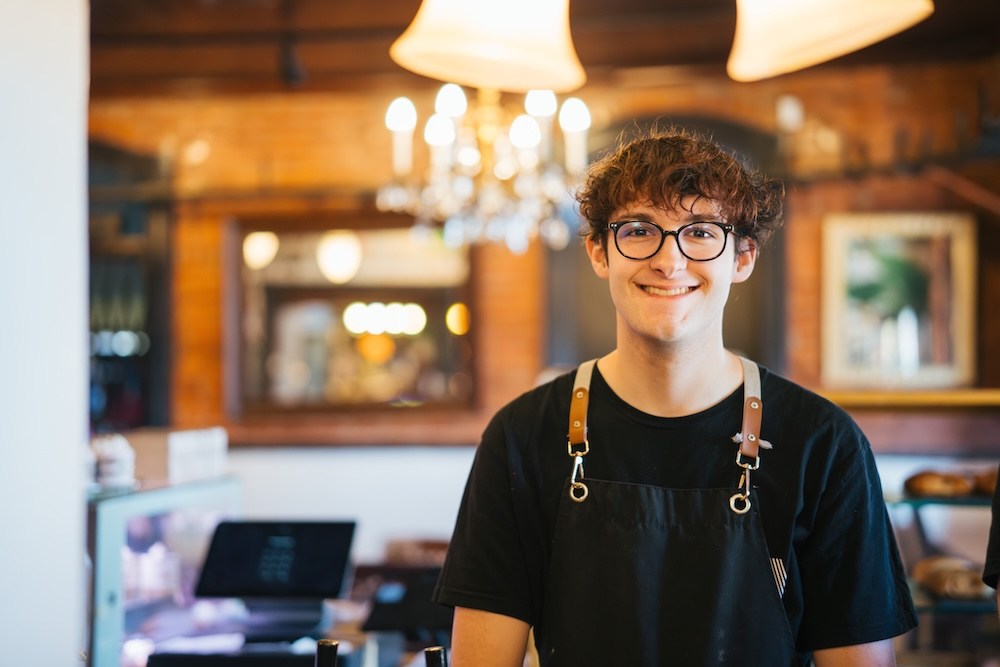 Rhys Cottrill loves the atmosphere of Nomada Bakery, where he works as a barista and helps in the kitchen.